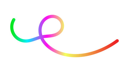 Colorful curved swirl line for abstract design accents and modern UI overlays