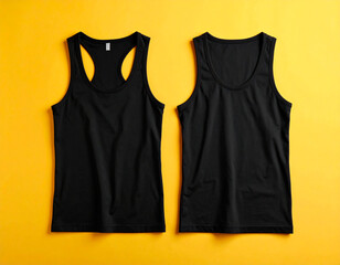 two models of black tank tops