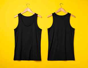 two models of black tank tops