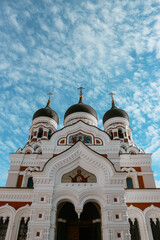 church of the holy trinity tallin front view with three towers religious building