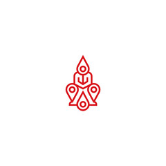 Human pin location abstract logo.