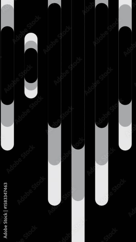 Poster digital animation of white and grey multiple lines moving against black background