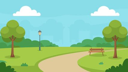 Open Park with Grass and Sky