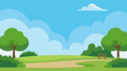 Obraz premium Open Park with Grass and Sky