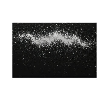 Sheet of black cardstock with silver splatter
