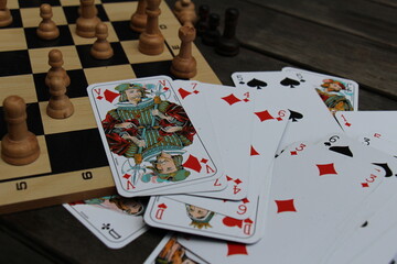 chess pieces on the table