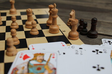 chess pieces on the table