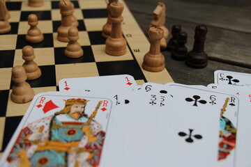 chess pieces on the table