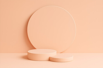 Peach Tone Podium with Wall Ring Accent