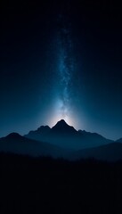 Starry Mountain Night – Realistic AMOLED Wallpaper