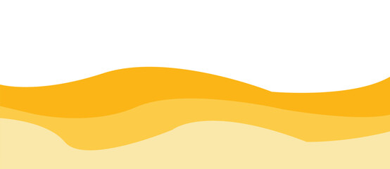 Abstract yellow waves background vector simple graphic illustration, minimal fun cartoon wavy fluid  motion curve shape pattern backdrop, ripple warm zigzag energy modern design clip art