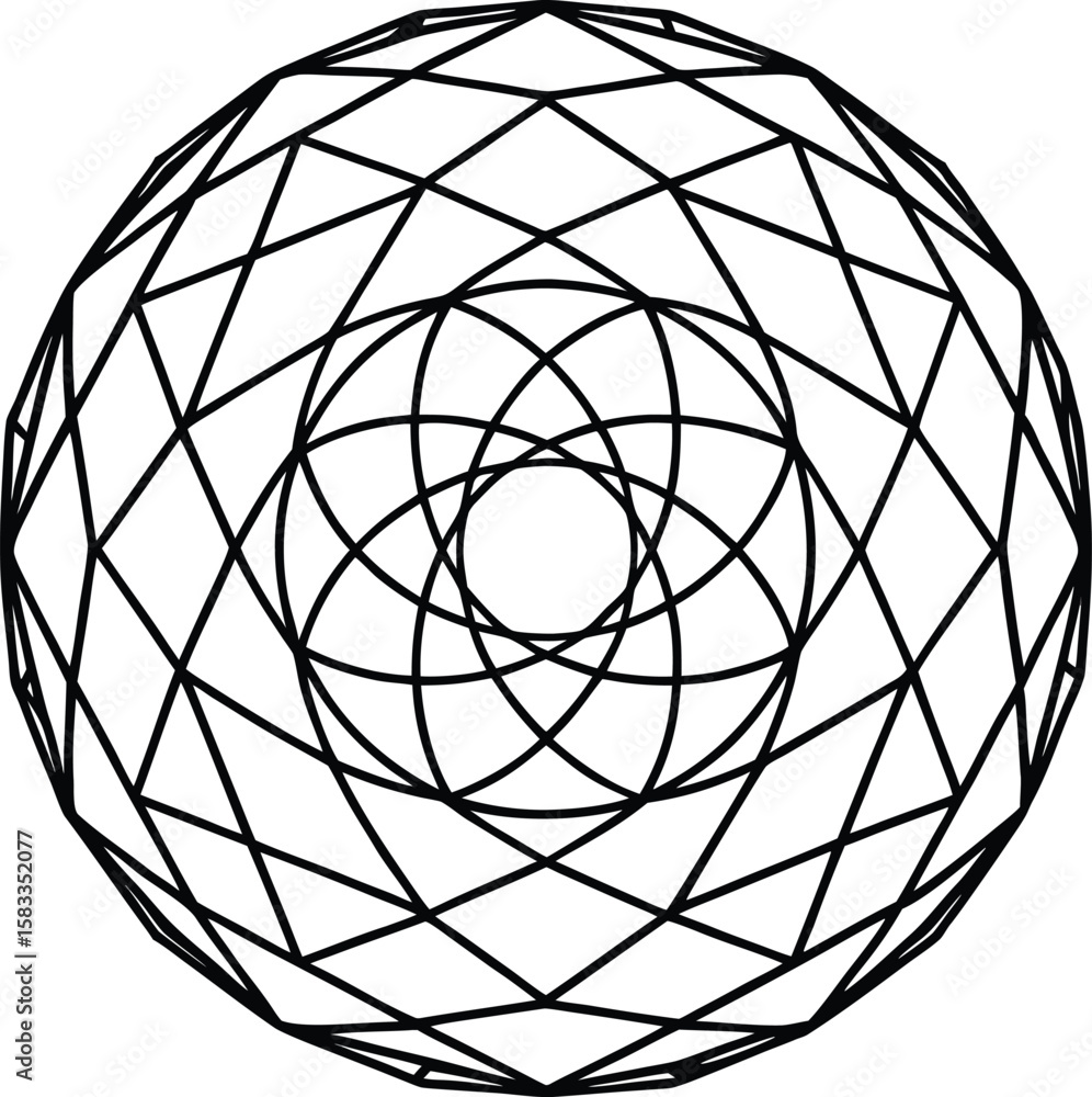 Aufkleber abstract 3d sphere vector illustration with globe and network design elements