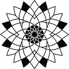 Obraz premium Black and white abstract flower vector design with floral pattern and decorative elements