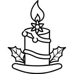 Festive Candlelight Linear Vector Art