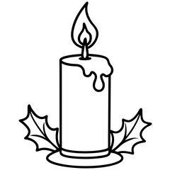 Festive Candlelight Linear Vector Art