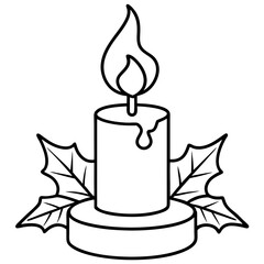 Festive Candlelight Linear Vector Art