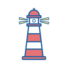 シンプルな灯台のアイコン（カラー）