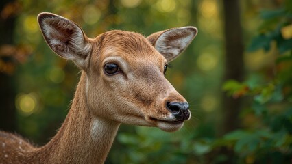 Obraz premium Close-up image showing the head of a fallow deer