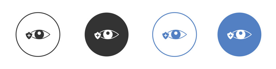 Vision insurance icon. Simple illustration. black silhouette pack.
