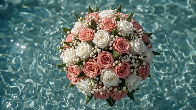 Charming rose arrangement set on a beautiful background