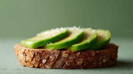 Sliced avocado sandwich