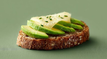 Sliced avocado sandwich