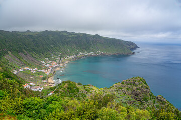 São Lourenço Bay seen from a high point, Azorean island of Santa Maria - Portugal