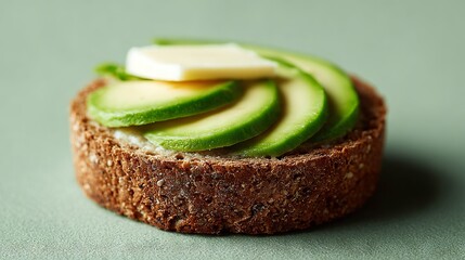 Sliced avocado sandwich