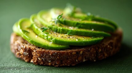Sliced avocado sandwich