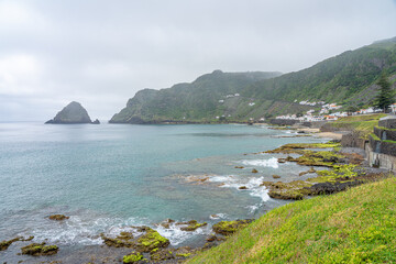 Ilheu do Romeiro Association coastal area ofS&atilde;o Louren&ccedil;o Bay on the Azorean island of Santa Maria-Azores-Portugal.