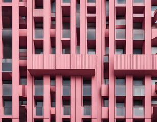 Abstract modern architecture Geometric clear pink building design background
