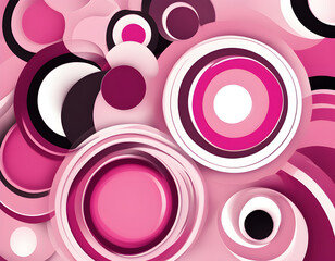 Modern Art Pink Circles Abstract Art Background