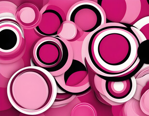 Modern Art Pink Circles Abstract Art Background