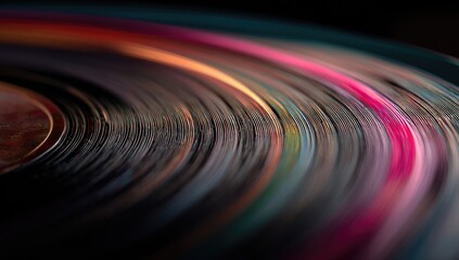 Close-up of layered, colorful, concentric rings