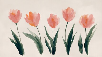 Tulips made with watercolors