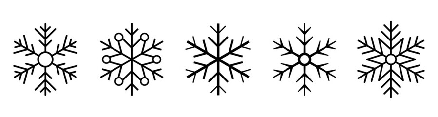 Snowflake icons collection. Snowflake vector. Happy new year, xmas, christmas. Snowflakes icons. New year ornament