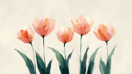 Tulips made with watercolors