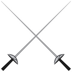 fencing sword, knight equipment vector.