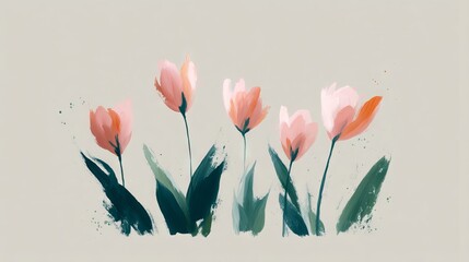 Tulips made with watercolors