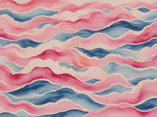 Abstract a watercolor painting of Pink waves an ocean or sea motif background