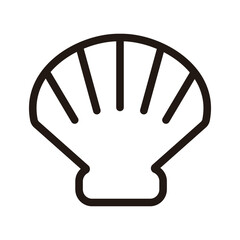 シンプルな貝のアイコン（モノクロ）