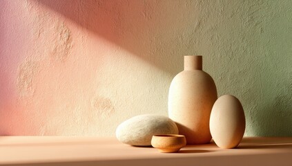 Still life of simple, muted vessels