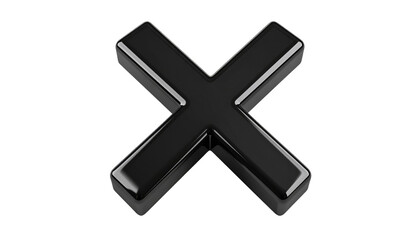 Obraz premium Bold Black X Mark on Clean White Background