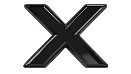 Obraz premium Bold Black X Mark on Clean White Background