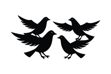 Obraz premium Birds dancing over Alpona groundwork joyful cultural scene vector art illustration