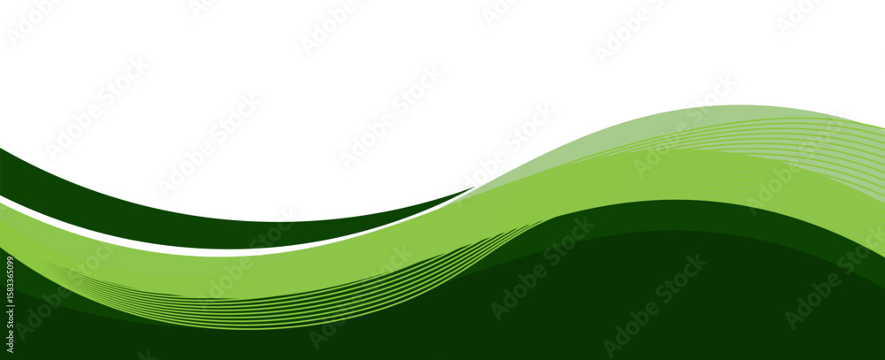 Poster vector green line background curve element with white space for text and message design, overlapping