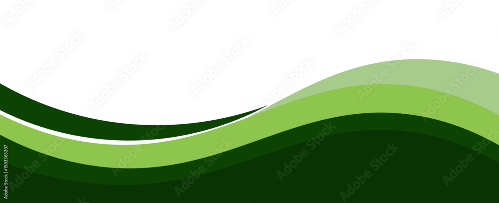 Poster vector green line background curve element with white space for text and message design, overlapping