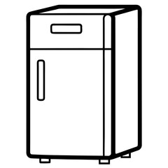 Fridge icon, home appliance vector