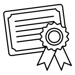 Graduation Diploma Line Art Vector Icon