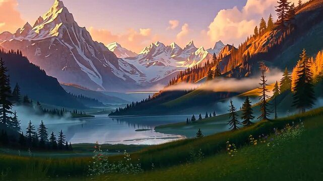 sunrise over the lake
